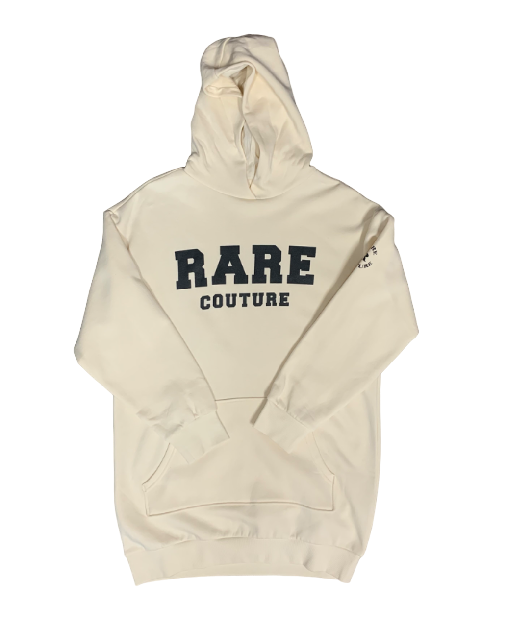 Varsity Hooded Sweatshirt Dress (Cream/Black)